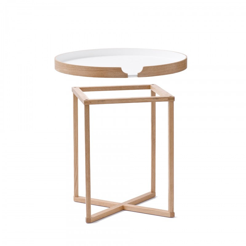 OAK ROUND SIDE TABLE | WIREWORKS