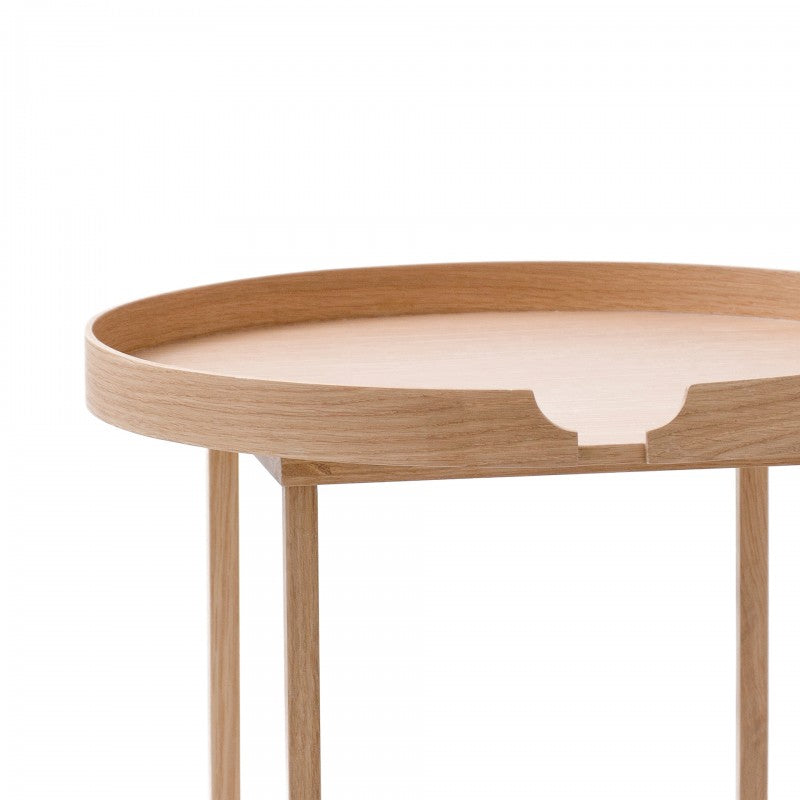 OAK ROUND SIDE TABLE | WIREWORKS