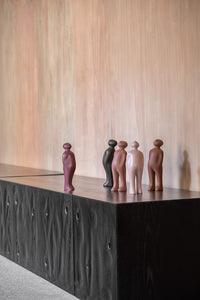 The Visitor small ceramic sculptures in a selection of earthy colours