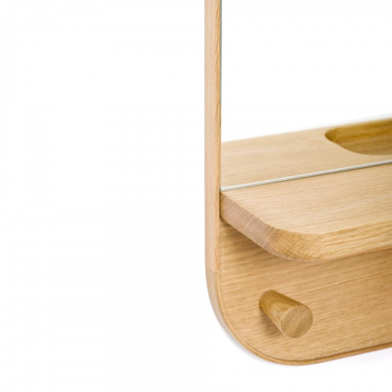 'SILENT BUTLER' STORAGE MIRROR | NATURAL OAK