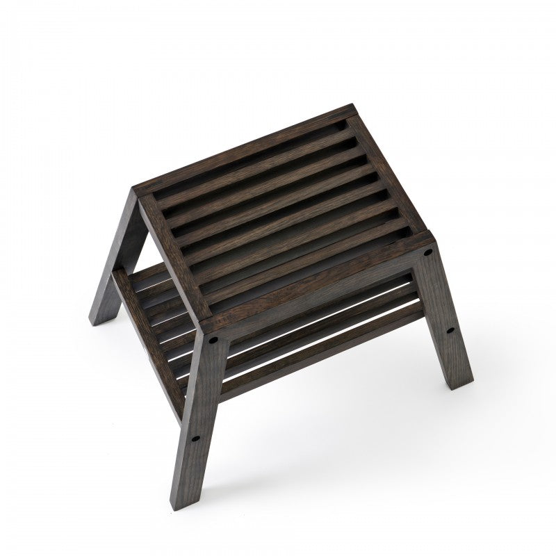 SLATTED STOOL | DARK OAK