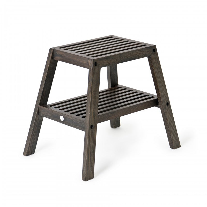 SLATTED STOOL | DARK OAK